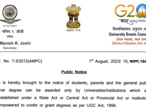 UGC released a state-wise list of Fake Universities as on March , 2023 through a public notice.